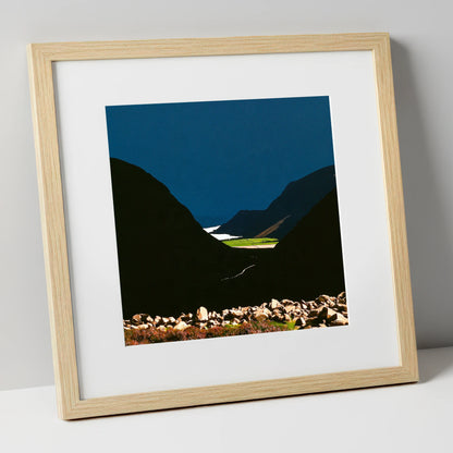 Haystacks Fell Dramatic Silhouette lake district fell art print in natural frame