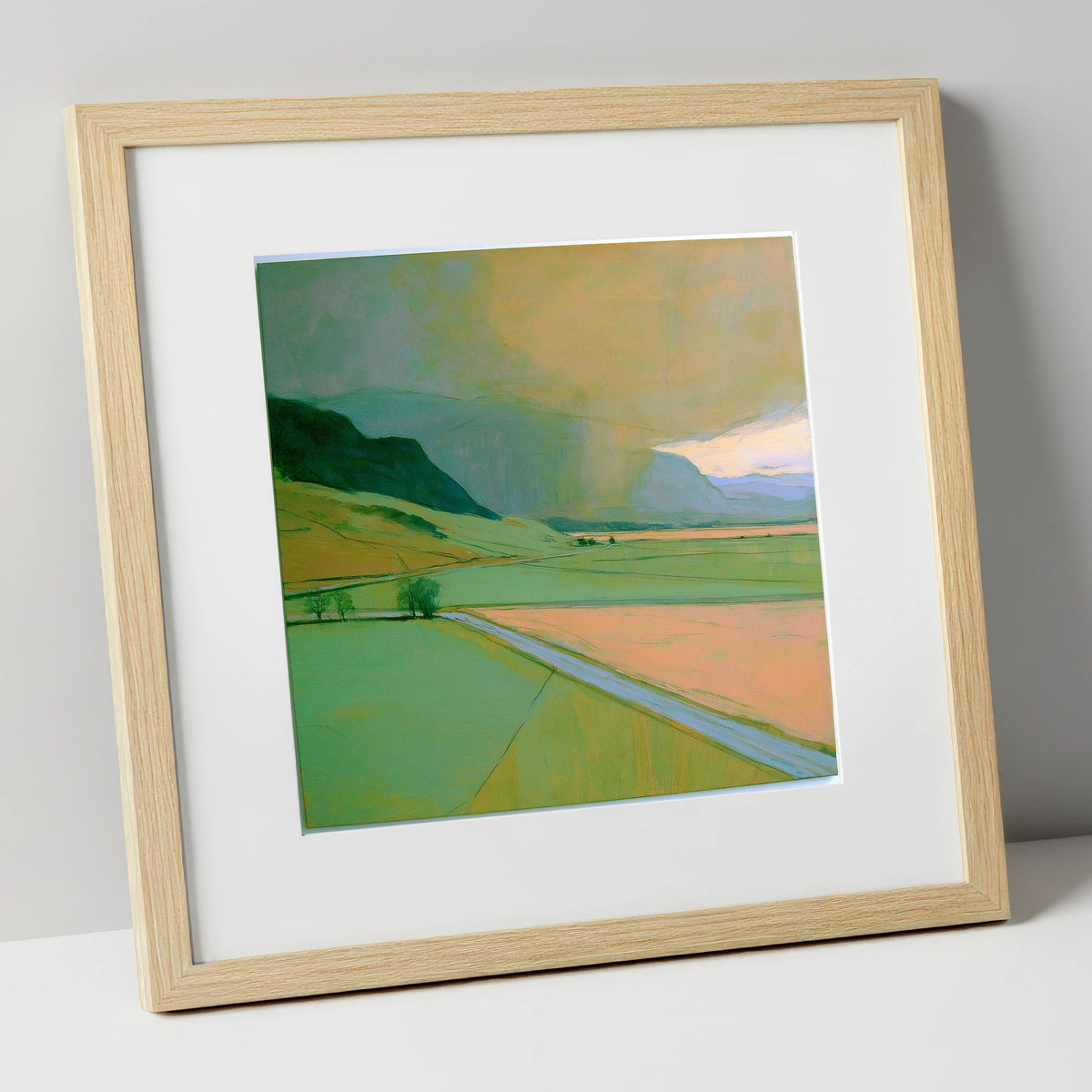 Golden Storm Clouds Over The Fells lake district sky art print in natural frame