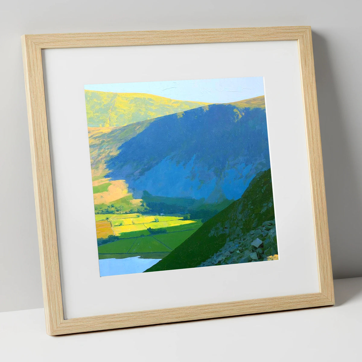 Arthur's Pike Sweeping Ridge Shadow lake district fell art print in natural frame