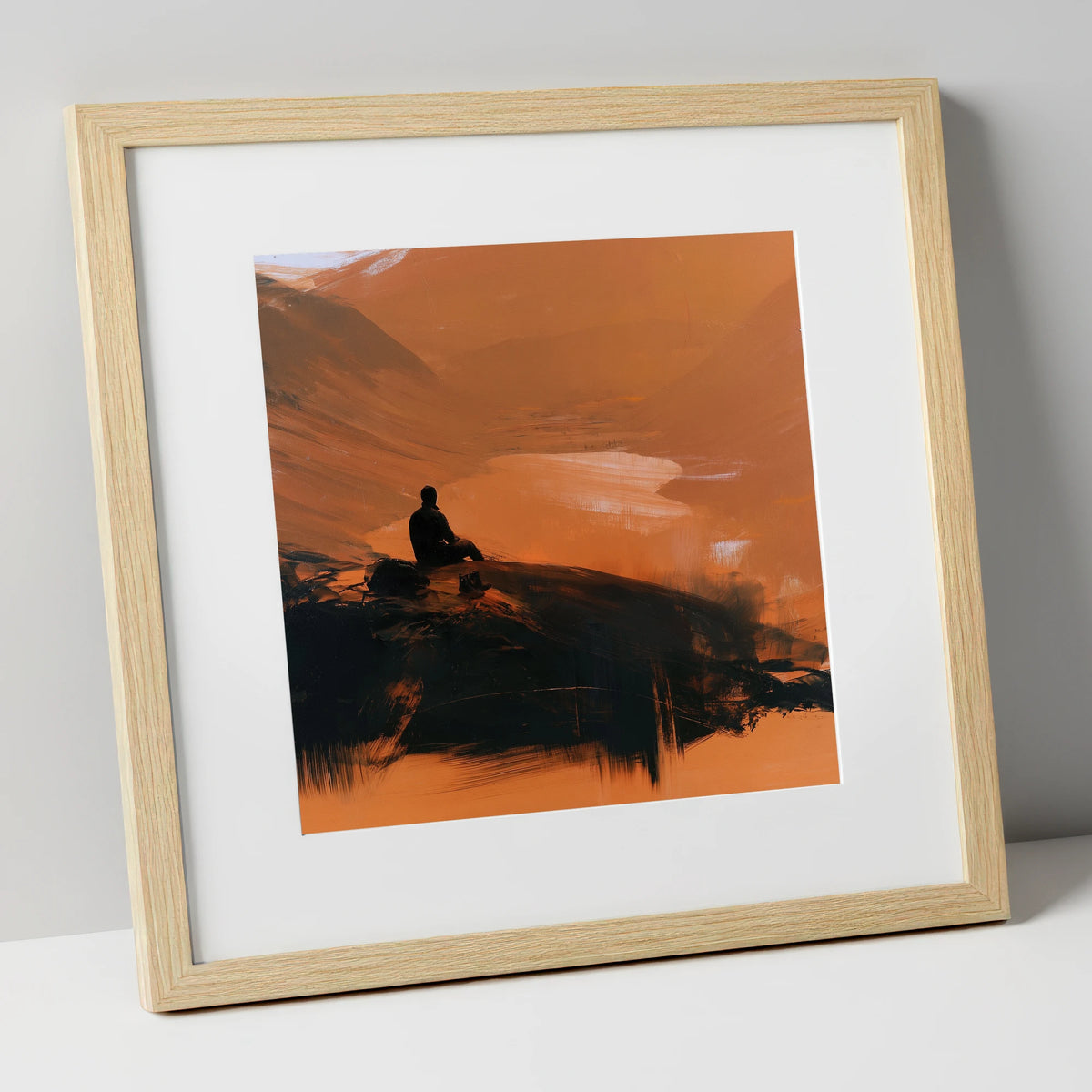 Innominate Tarn in Amber Light lake district fell art print in natural frame