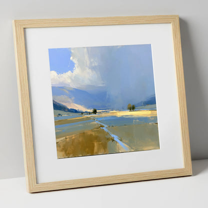 Storm Clouds Over Valley Fells lake district sky art print in natural frame