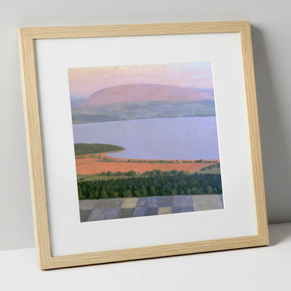 Bassenthwaite Lake in Pastel Light lake district lake art print in natural frame