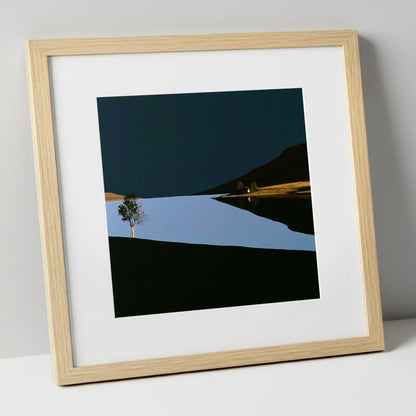 Dark Sky Lake District Sunset lake district lake art print in natural frame