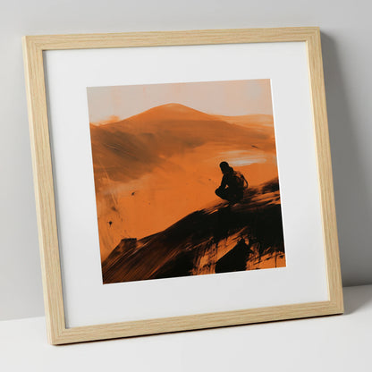 Blencathra Walker in Amber Light lake district fell art print in natural frame