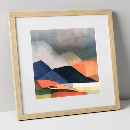 Indigo Fells Under Stormy Skies lake district sky art print in natural frame