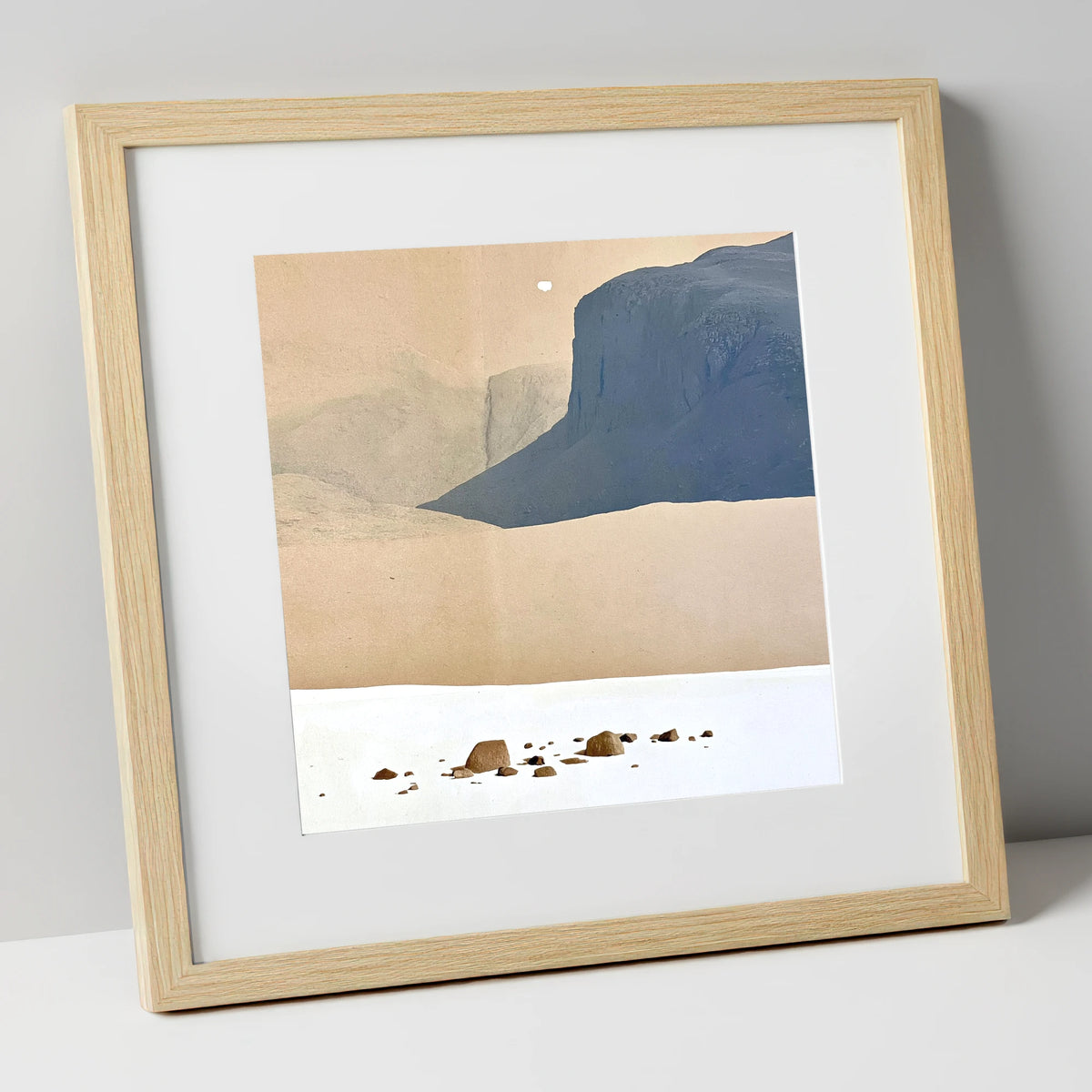Scafell Pike Above White Plateau lake district fell art print in natural frame