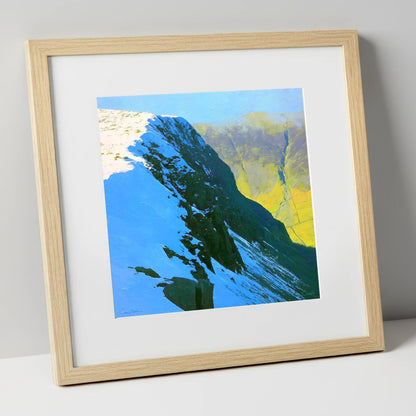 Birkhouse Moor Snowy Ridge lake district fell art print in natural frame