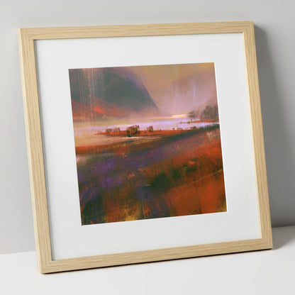 Autumn Light on Ullswater lake district lake art print in natural frame