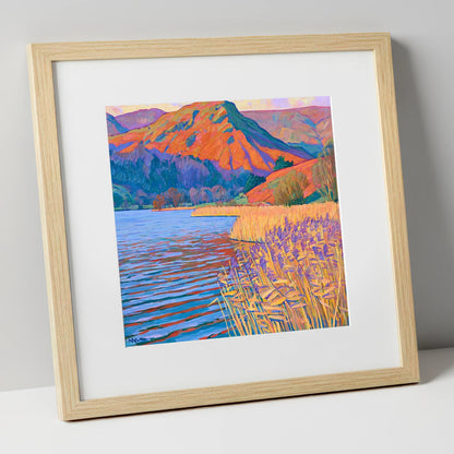 Golden Reeds at Grasmere grasmere wall art art print in natural frame
