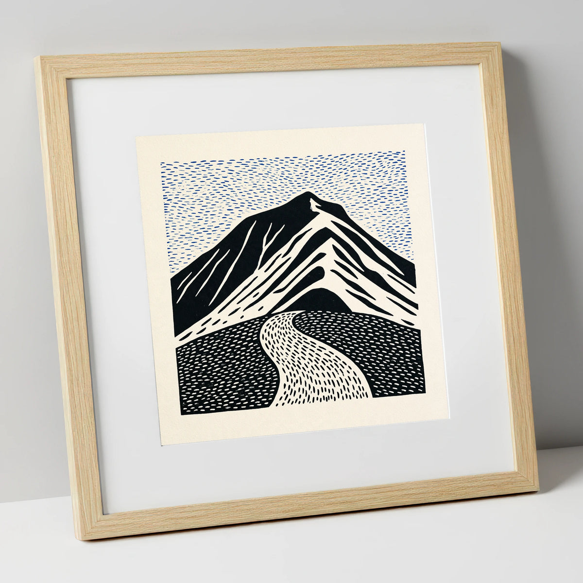 Blencathra Beneath a Rhythmic Sky lake district fell art print in natural frame