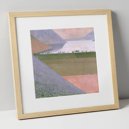 Rannerdale Fellside Over Crummock Water lake district lake art print in natural frame
