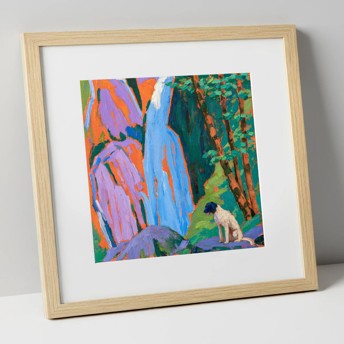 Vibrant Aira Force With Dog aira force wall art art print in natural frame