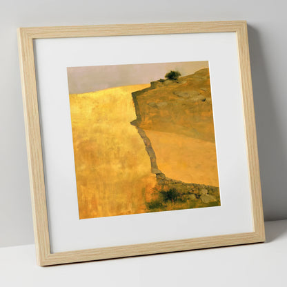 Golden Valley Drystone Wall lake district valley art print in natural frame