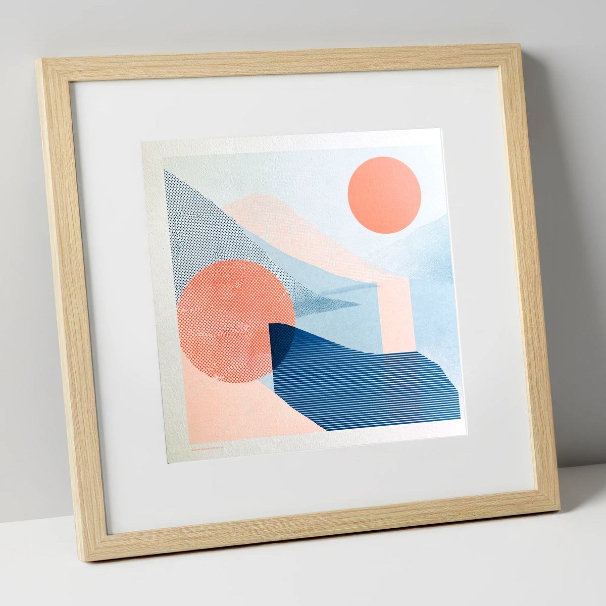 Ennerdale Valley Geometric Abstract lake district valley art print in natural frame