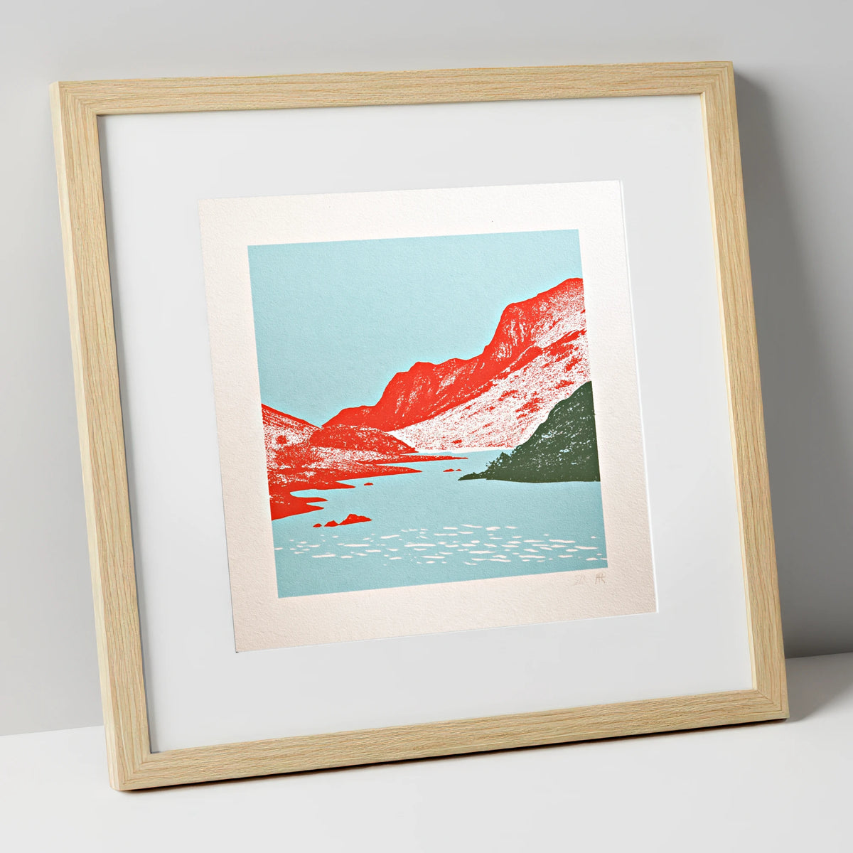 Red Fells of Eskdale Valley lake district valley art print in natural frame