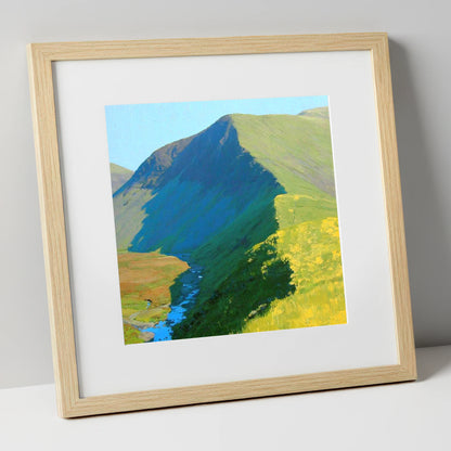 Vivid Light on Froswick Ridge lake district fell art print in natural frame