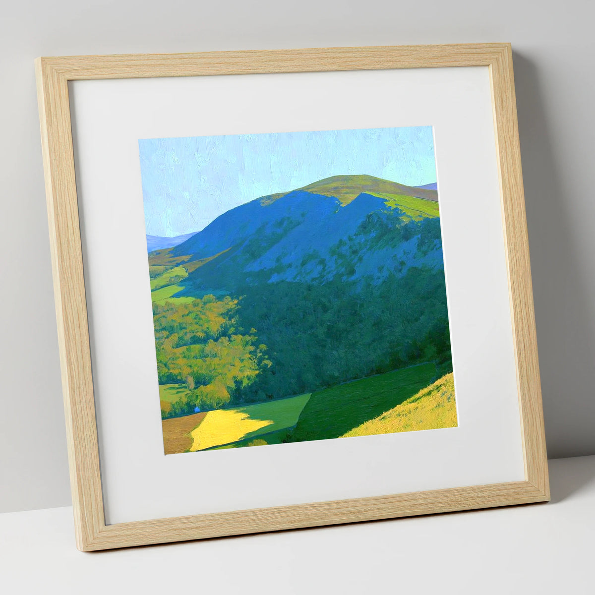 Sale Fell in Bold Light lake district fell art print in natural frame