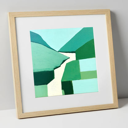 Abstract Sour Milk Gill Waterfall lake district waterfall art print in natural frame