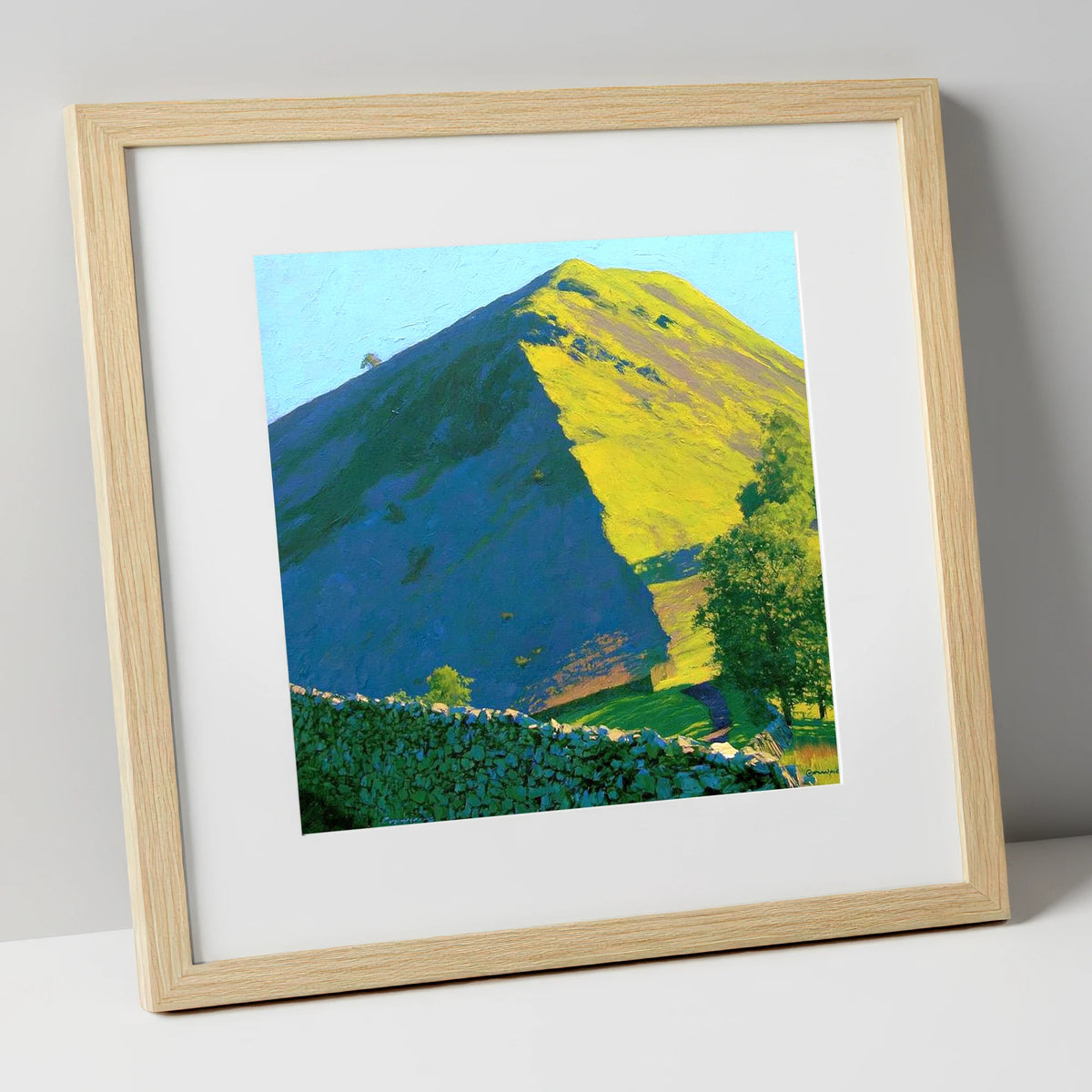 Hartsop Dodd in Vibrant Light lake district fell art print in natural frame