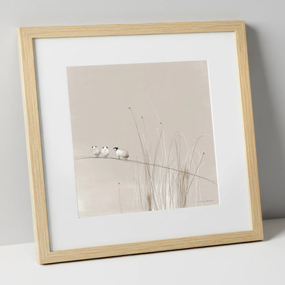 Herdwick Sheep among Fellside Grasses lake district wildlife art print in natural frame
