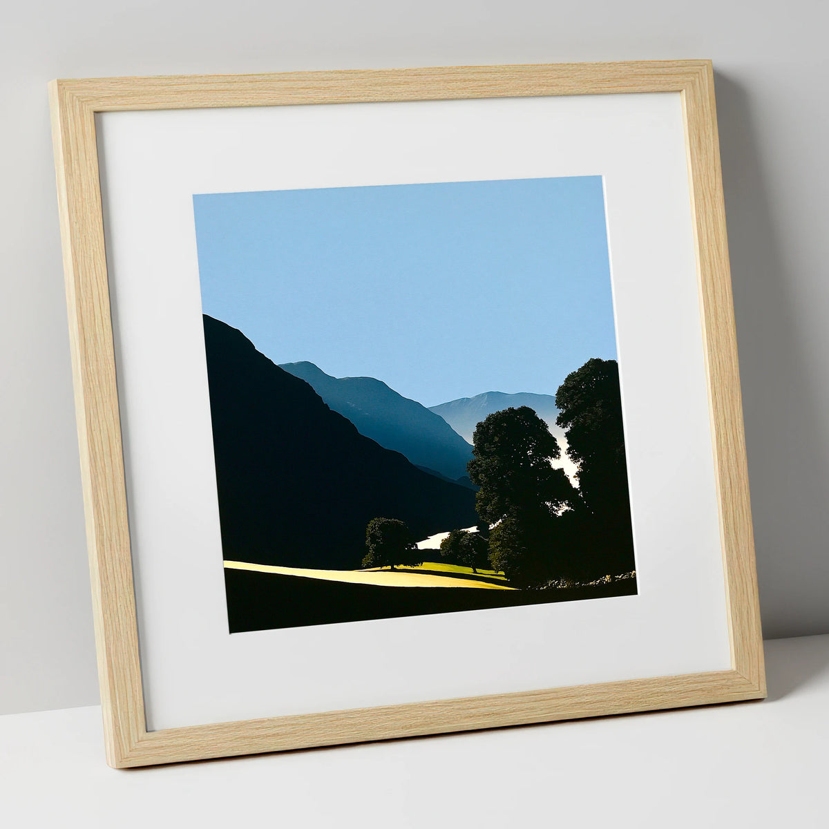 Valley Mist at First Light lake district sky art print in natural frame