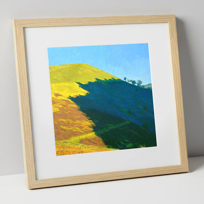 Sunlight and Shadow on Fellbarrow lake district fell art print in natural frame