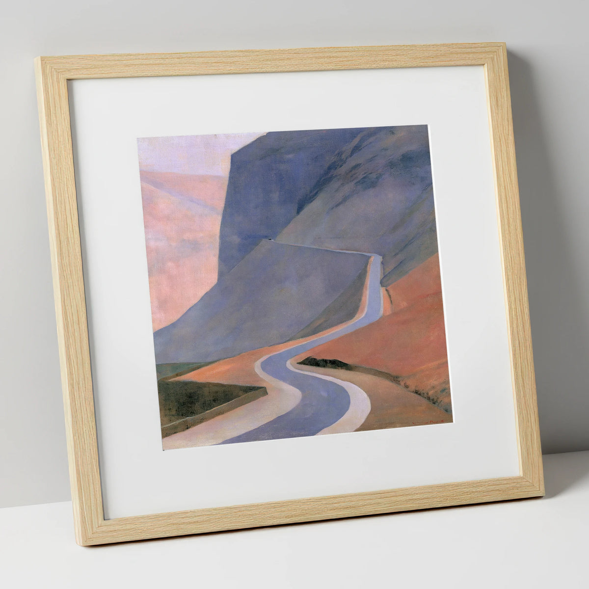 Sweeping Fell Road at Dusk lake district valley art print in natural frame