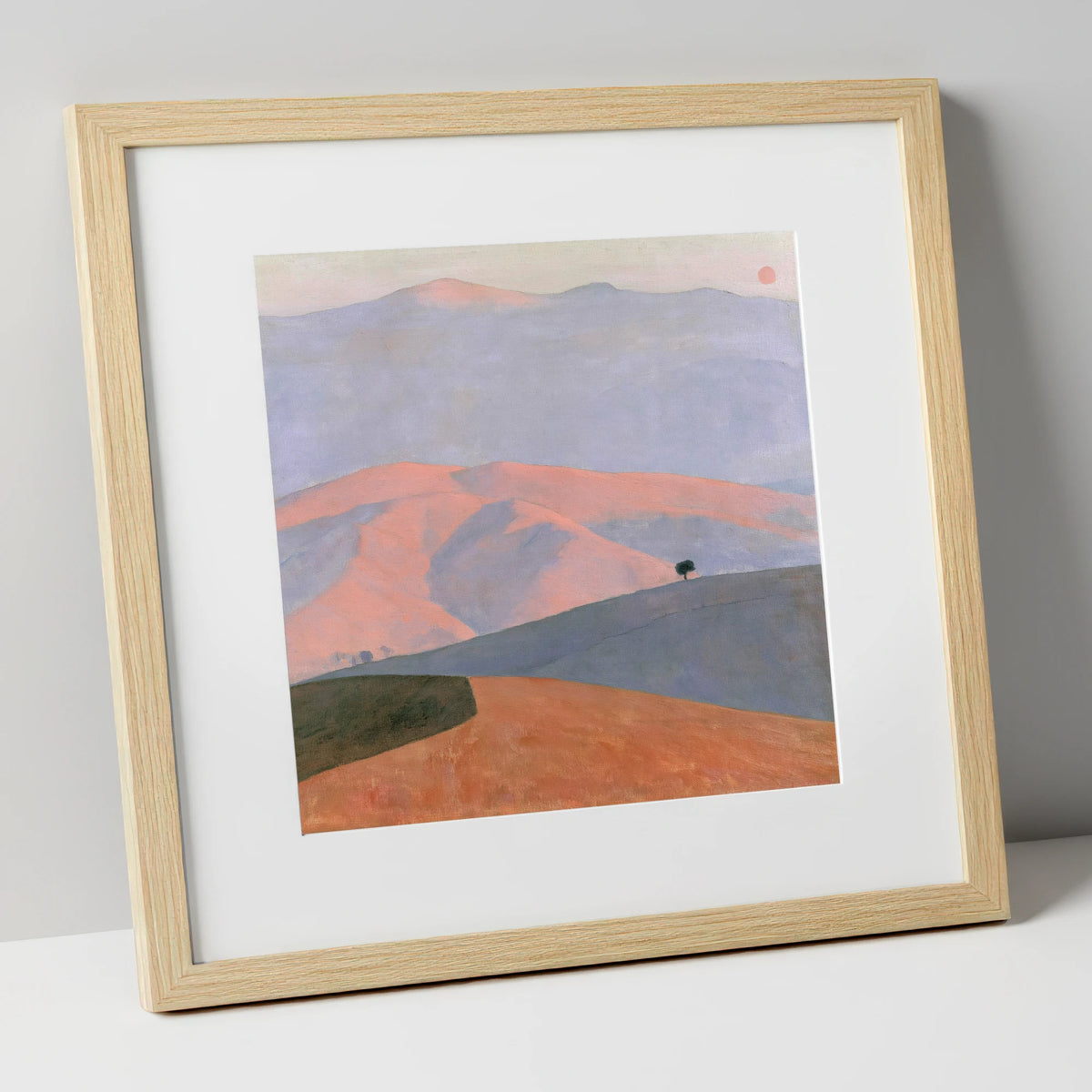 Pastel Fells in Evening Light lake district sky art print in natural frame