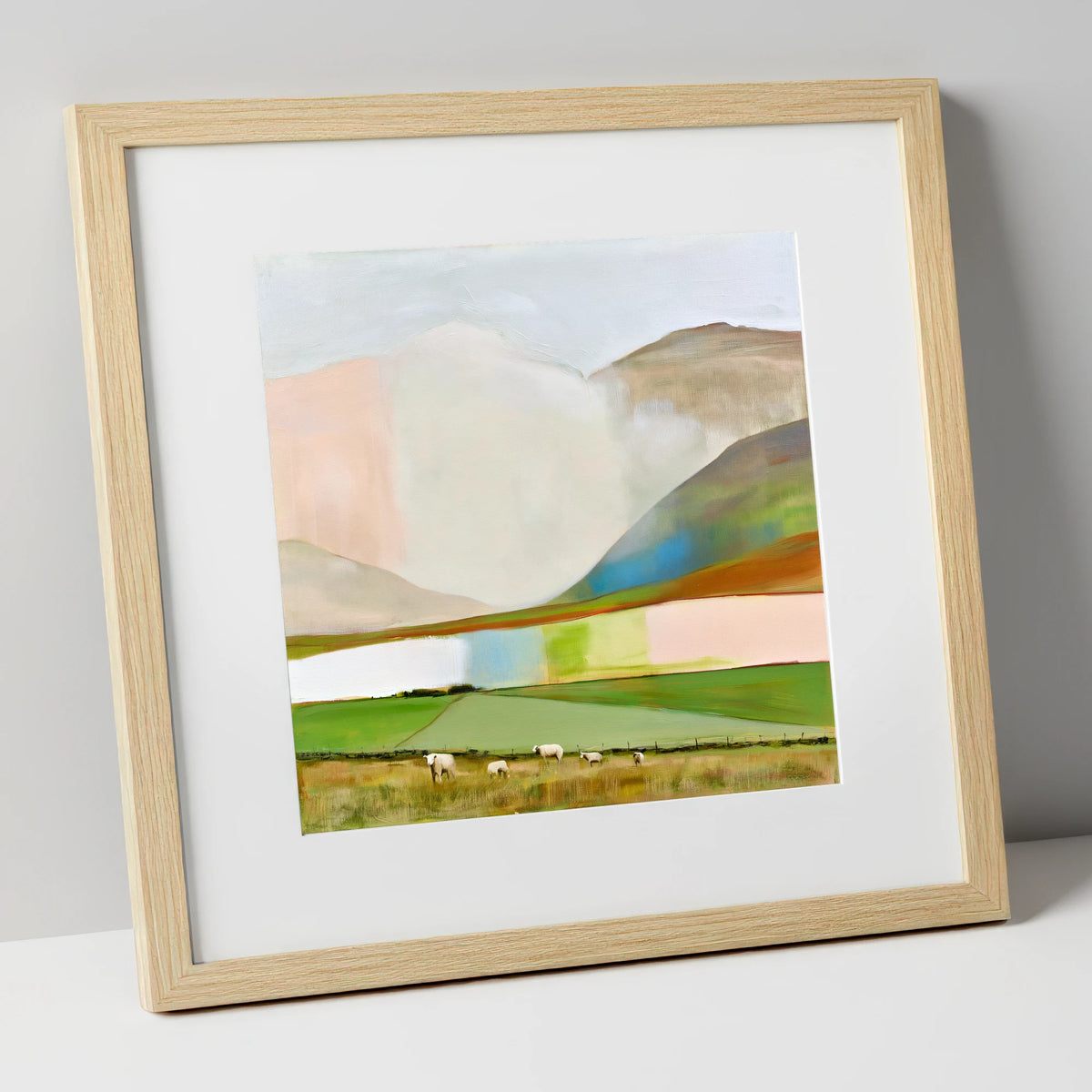 Pastel Storm Clouds Over Fells lake district sky art print in natural frame