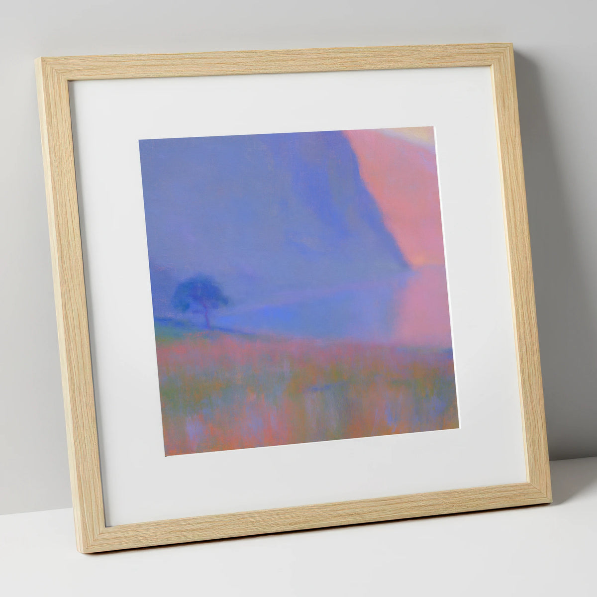 Luminous Dusk at Buttermere lake district lake art print in natural frame