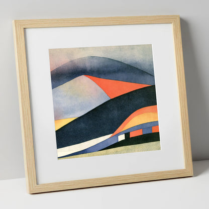 Bold Indigo Fells Under Cloud lake district fell art print in natural frame
