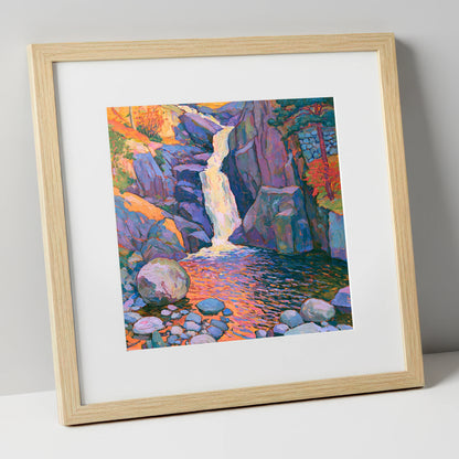 Luminous Lake District Waterfall lake district waterfall art print in natural frame