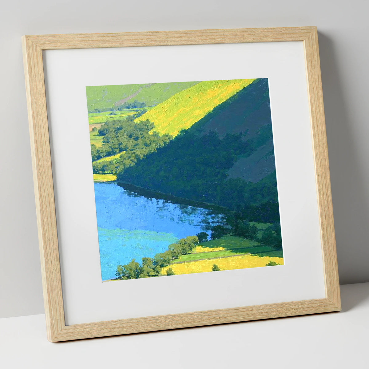 Burnbank Fell Above The Lake lake district fell art print in natural frame