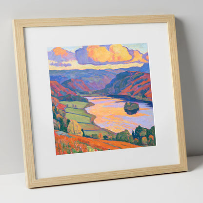 Rydal Water Under Vivid Skies lake district lake art print in natural frame