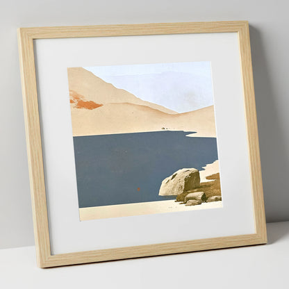 Slate Waters of Easedale Tarn lake district lake art print in natural frame