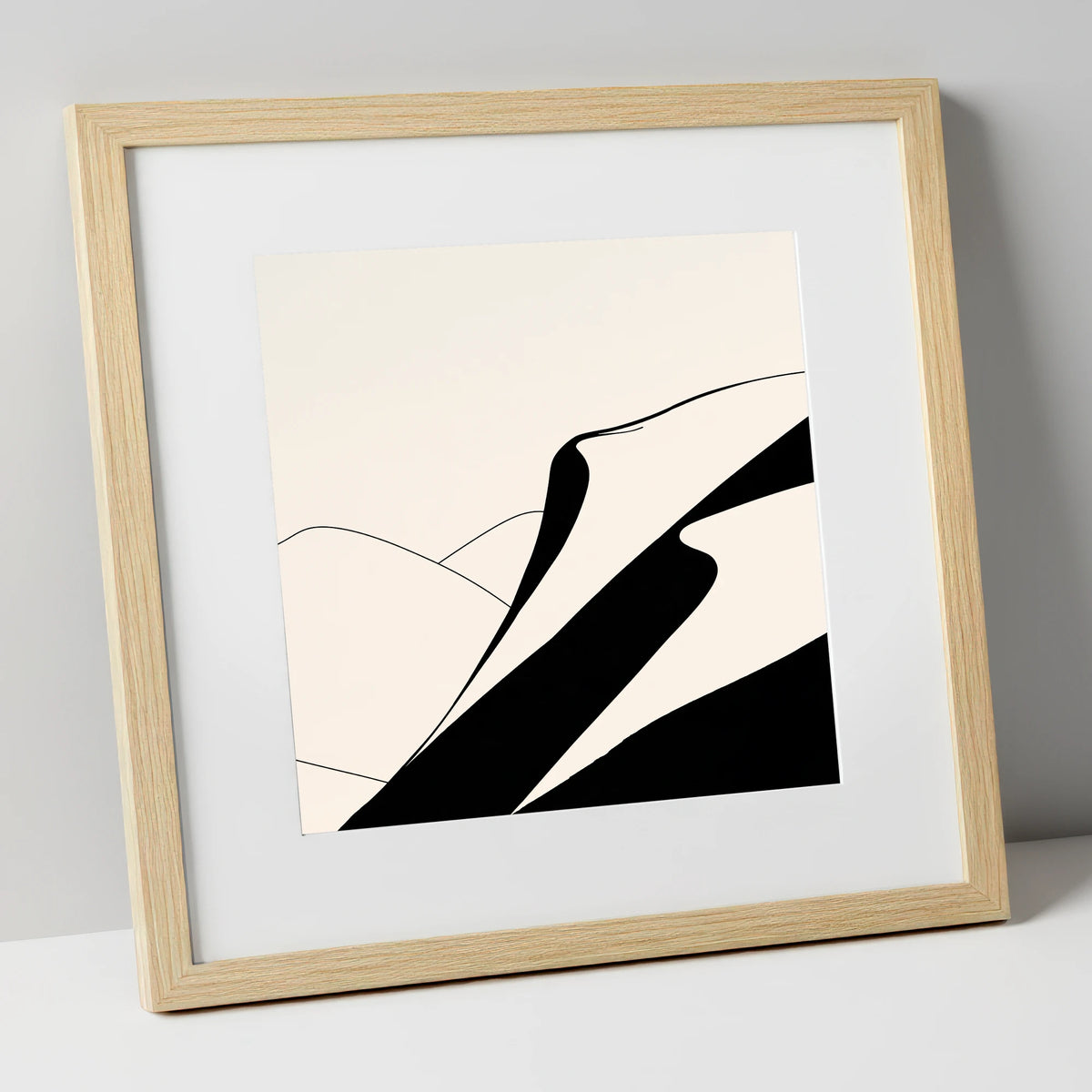 Abstract Evening Shadows on Fells lake district sky art print in natural frame