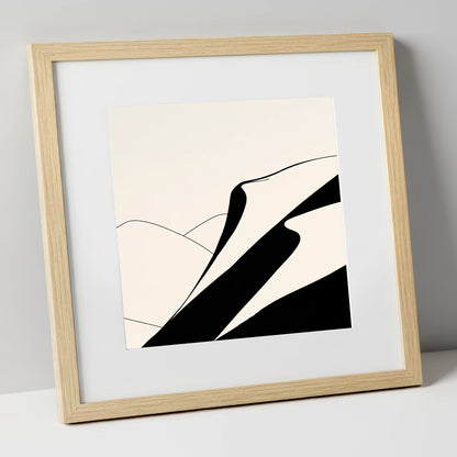 Abstract Evening Shadows on Fells lake district sky art print in natural frame