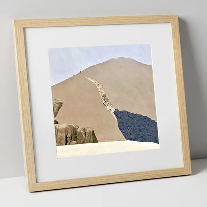 Scafell Pike Broad Summit Dome lake district fell art print in natural frame