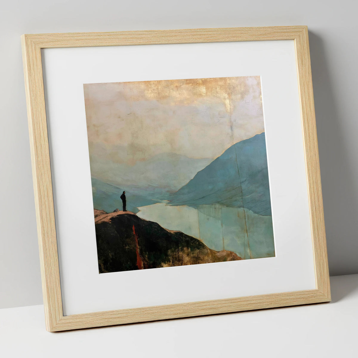 Atmospheric Wasdale From Great Gable lake district fell art print in natural frame