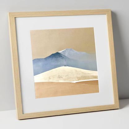 Slate Peaks and Ochre Fells lake district fell art print in natural frame