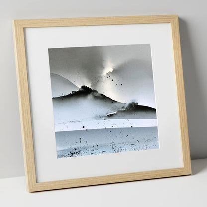 Monochrome Lake District Evening Fells lake district sky art print in natural frame