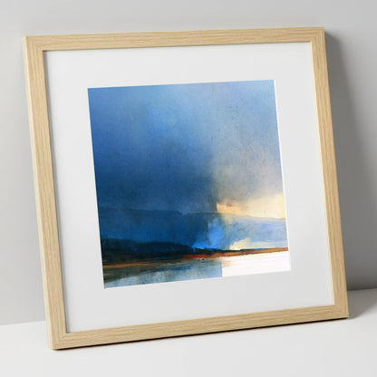 Indigo Storm Over the Fells lake district sky art print in natural frame