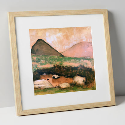 Haystacks Tarn in Warm Light lake district fell art print in natural frame