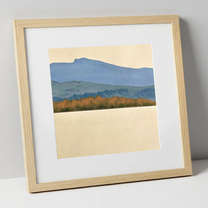 Windermere Autumn Woodland and Slate Fells lake district lake art print in natural frame