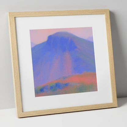 Great Gable at Twilight lake district fell art print in natural frame