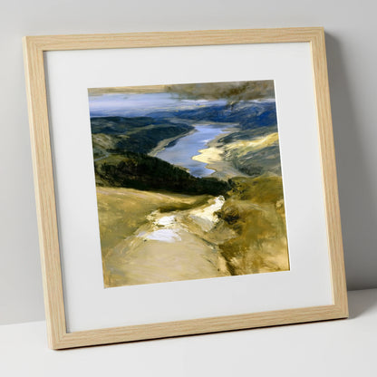 Thirlmere From The Helvellyn Path lake district lake art print in natural frame