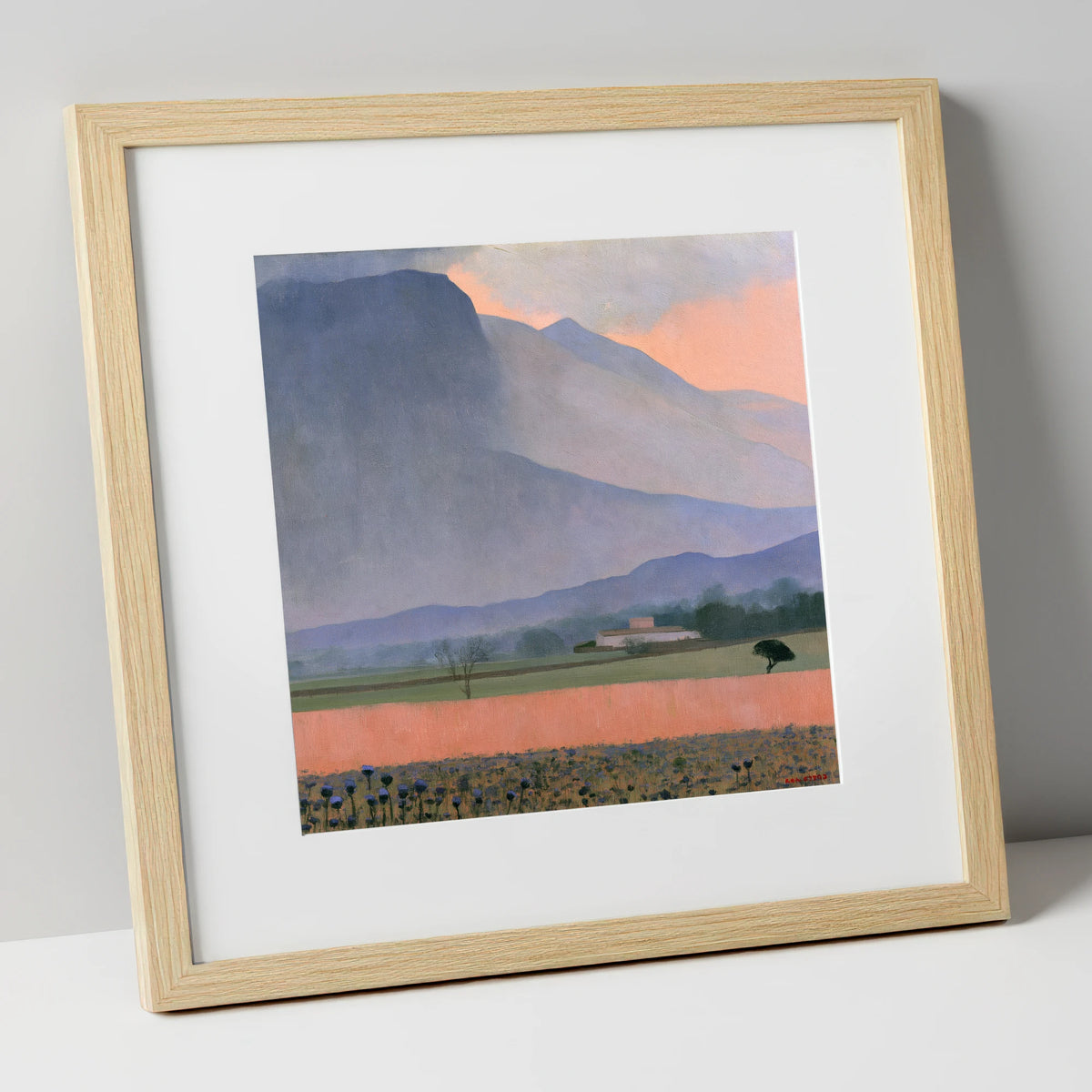 Passing Storm Over Slate Fells lake district sky art print in natural frame