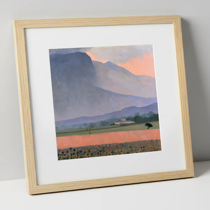 Passing Storm Over Slate Fells lake district sky art print in natural frame