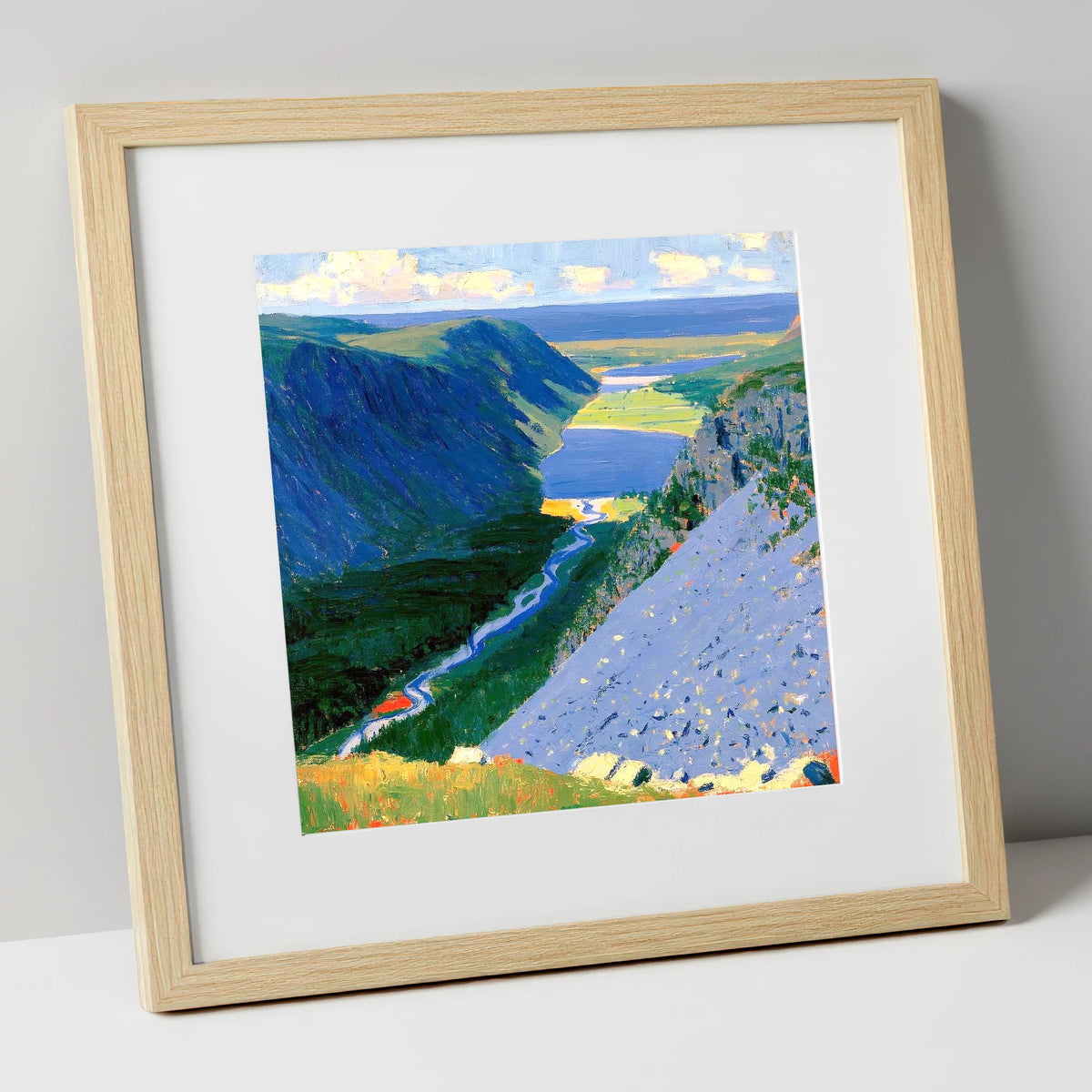 Vibrant Valley from Great Gable lake district fell art print in natural frame