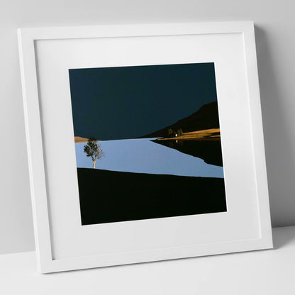 Dark Sky Lake District Sunset lake district lake art print in white frame